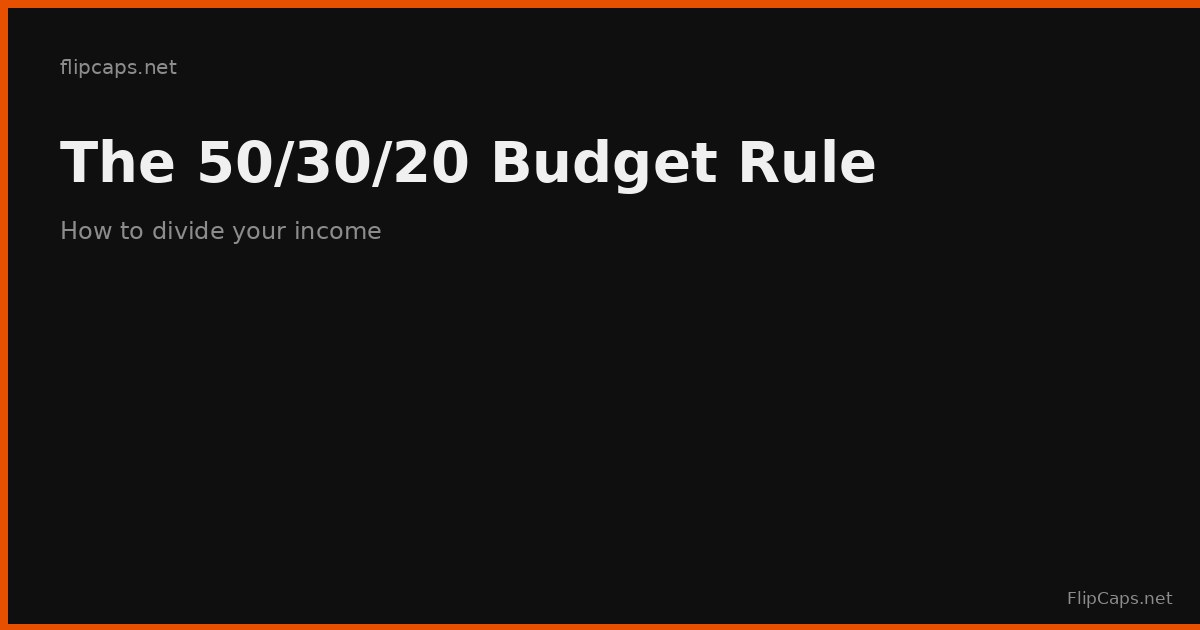 The 50/30/20 budget rule explained - dividing income into needs, wants, and savings