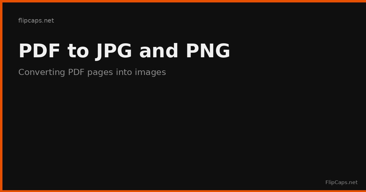 Guide to converting PDF pages to JPG and PNG images