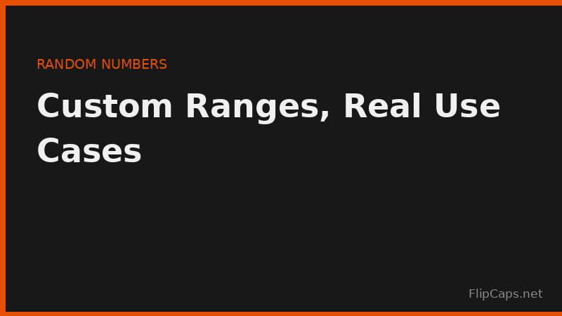 Random number generator interface showing a custom numeric range for raffles, sampling, and decisions