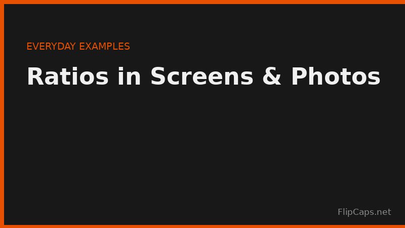 Examples of aspect ratios used in screens, photos, and video formats such as 16:9 and 4:3
