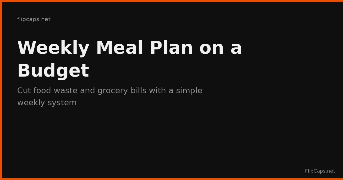 Weekly meal plan on a budget - food planning and grocery savings guide