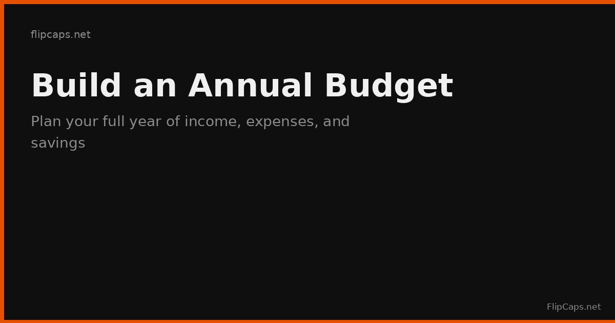 Annual budget planning worksheet showing 12-month income and expense overview