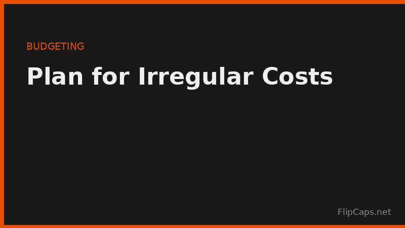 List of irregular annual expenses including insurance renewals, car registration, and holiday spending