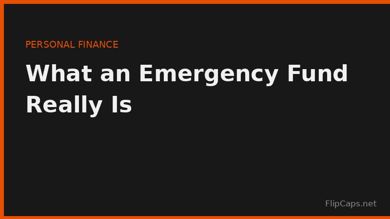 Emergency fund as a financial safety net - what qualifies as a true emergency