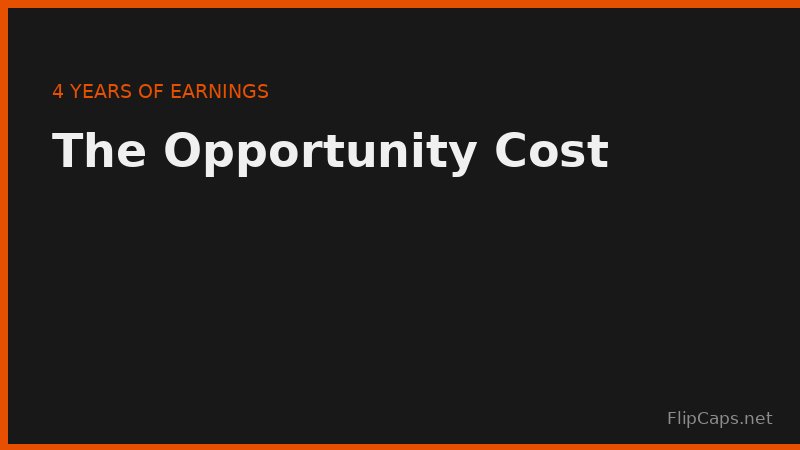 College opportunity cost - four years of foregone full-time earnings versus part-time work during school