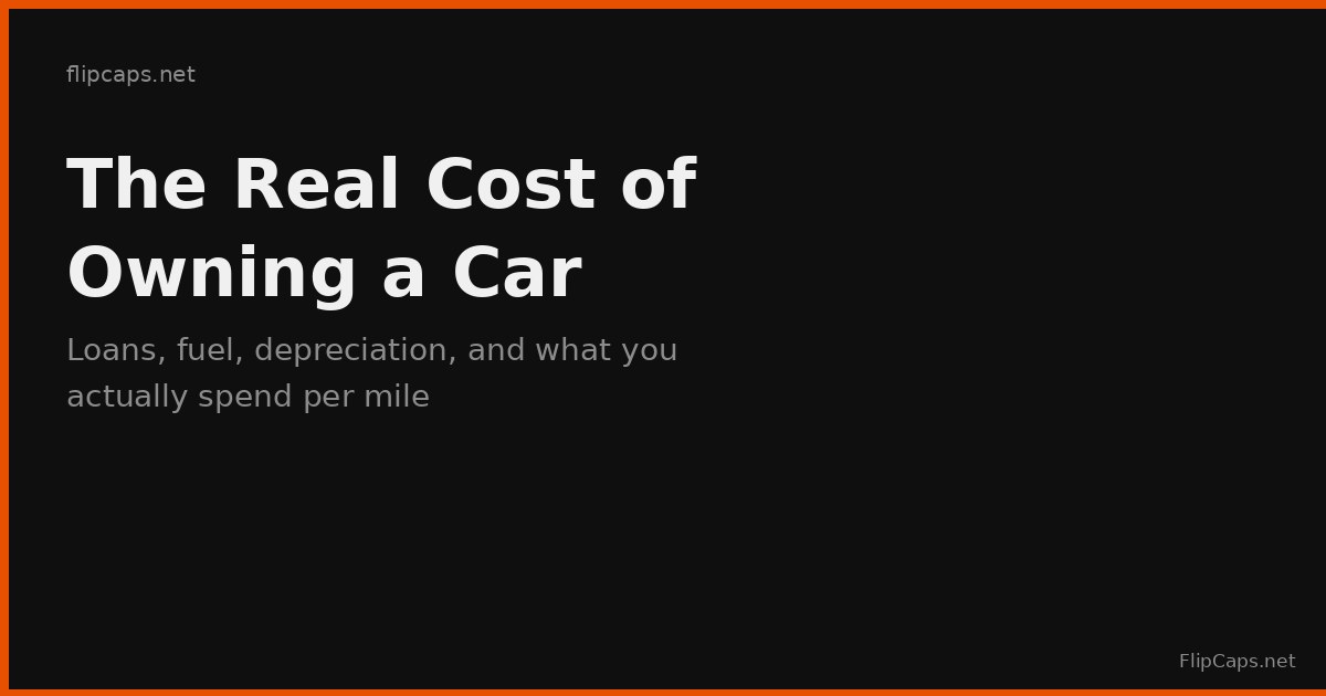How to calculate the real cost of owning a car - loan, fuel, depreciation, and total ownership expenses