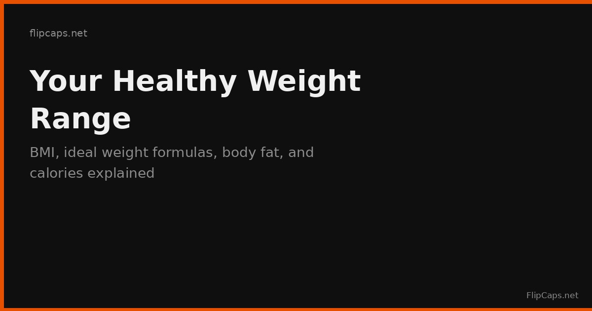Illustration of healthy weight range calculation methods including BMI, ideal weight formulas, and body composition