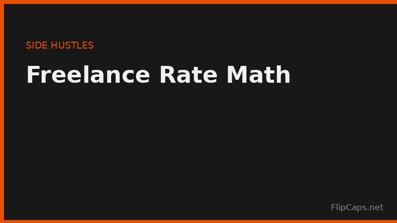 Comparing freelance project pricing to an effective hourly rate for side hustles
