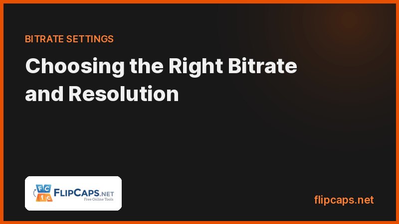 Chart of recommended video bitrate and resolution settings for compressing video at different quality levels