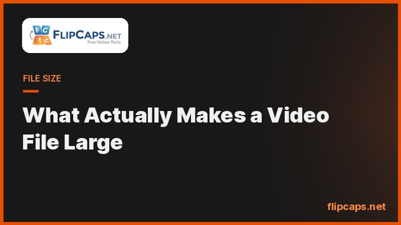 What makes video files large including resolution, frame rate, bitrate, duration, and audio
