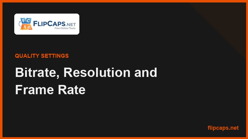 Video quality settings showing how bitrate, resolution, and frame rate together control file size and clarity