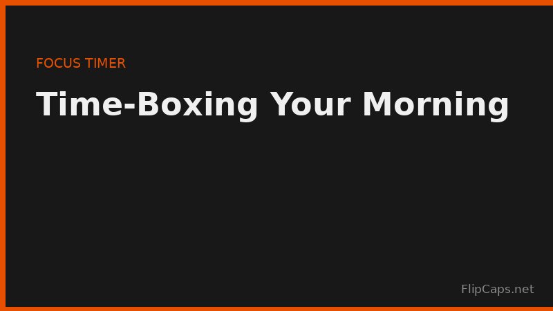 Time-boxing diagram for a morning routine with fixed durations assigned to each task