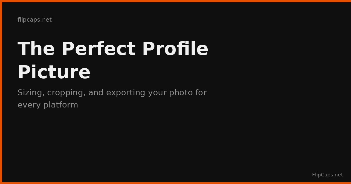 Guide to creating a profile picture sized correctly for every platform
