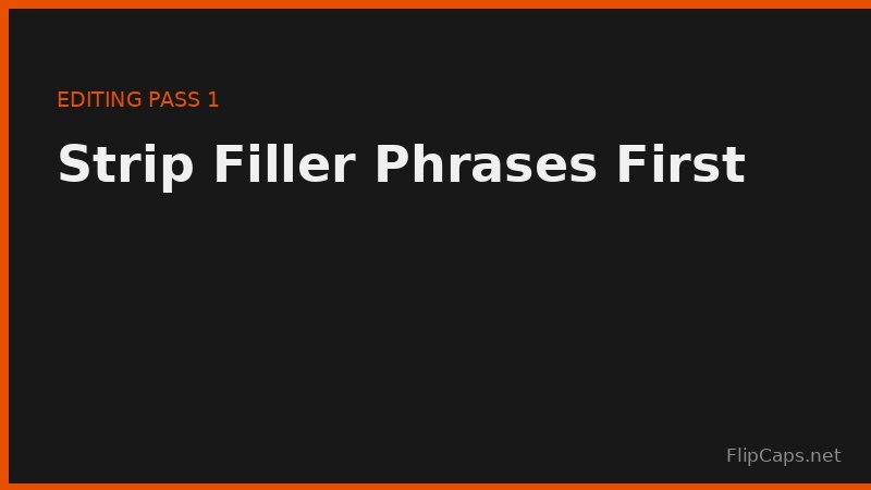 Cutting filler and throat-clearing phrases as the first editing pass