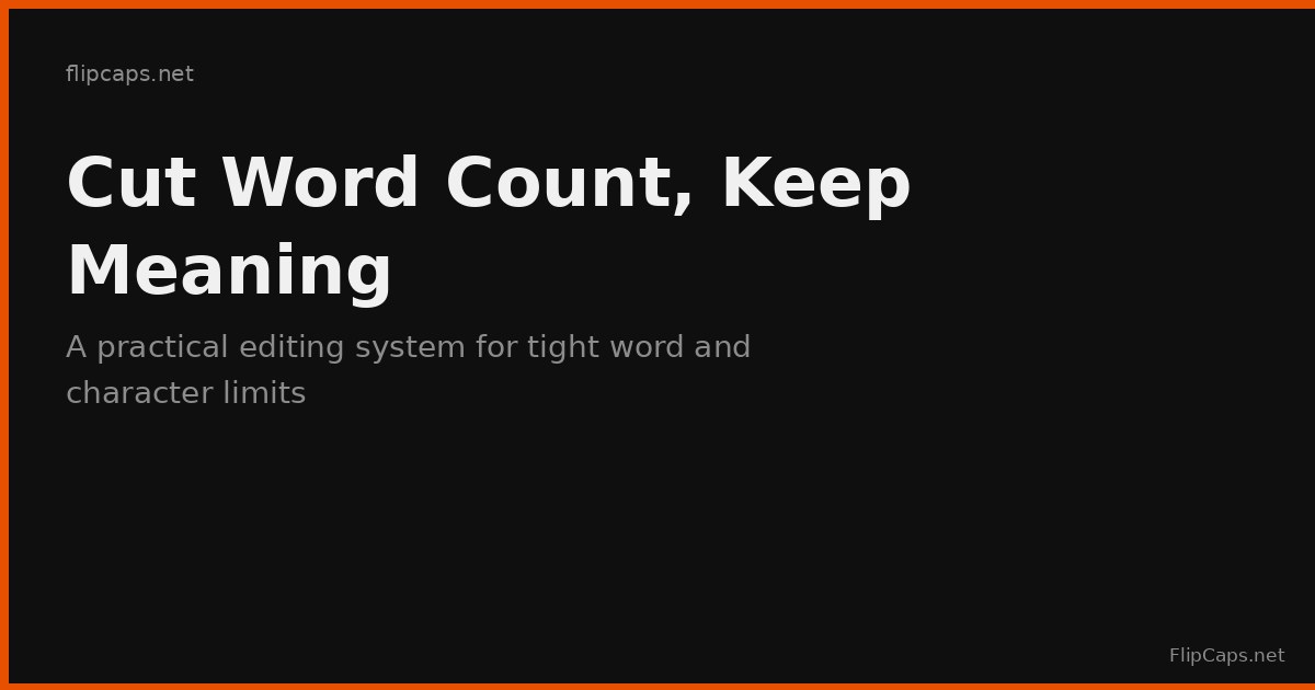How to cut word count without losing meaning - a practical editing guide