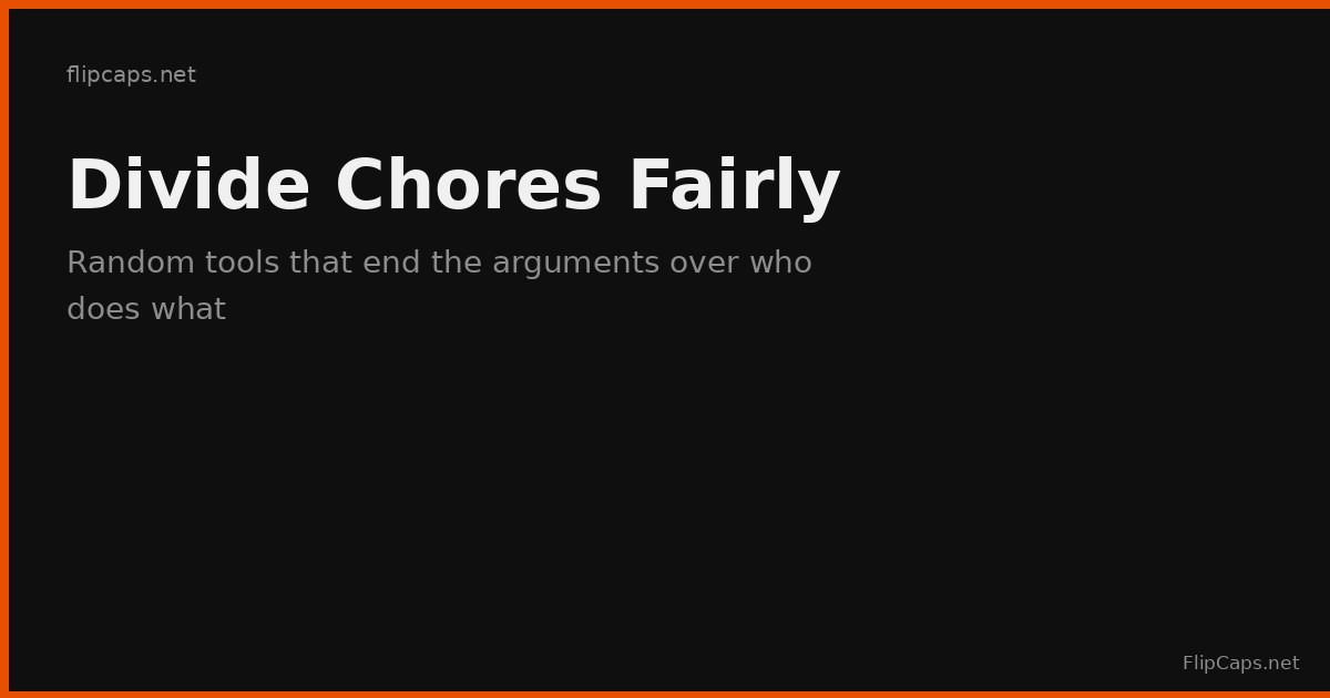 Illustration of dividing chores and tasks fairly among a group using random tools