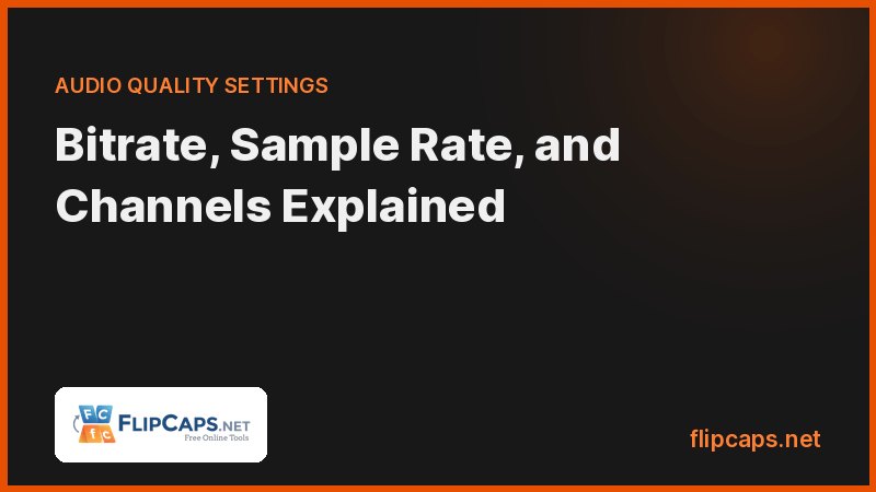 Audio bitrate, sample rate, bit depth, and channel settings explained for quality and file size