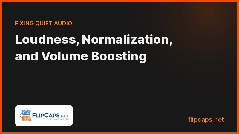 Audio loudness normalization and volume boosting to fix recordings that are too quiet
