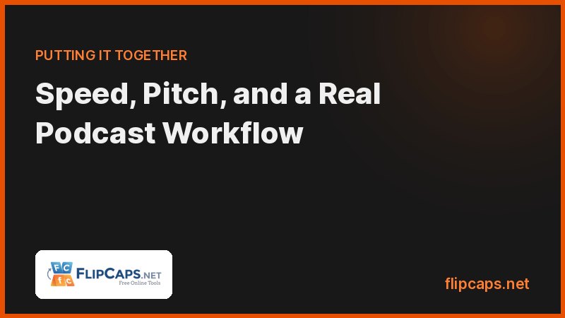 Changing audio speed and pitch and a complete podcast editing workflow from raw recording to publication
