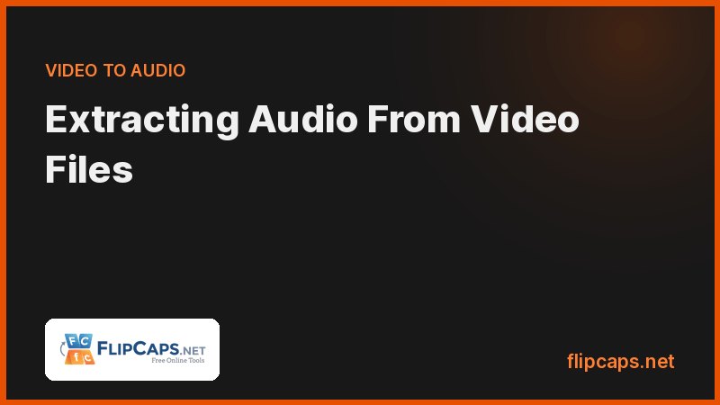 Extracting the audio track from a video file and saving it as an MP3 or other audio format