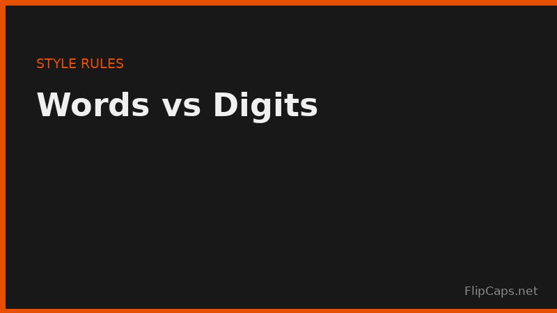 Style guide rules for spelling out numbers in words versus using digits in written text
