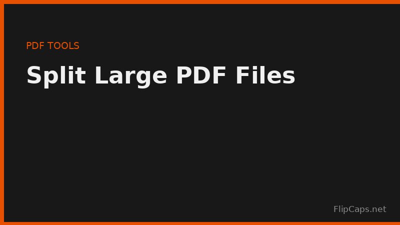 Splitting a large PDF file into smaller individual documents