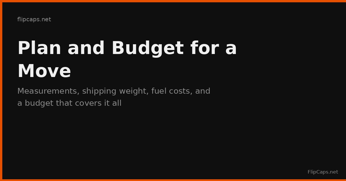 Illustration representing planning and budgeting for a move with measurements and cost calculations