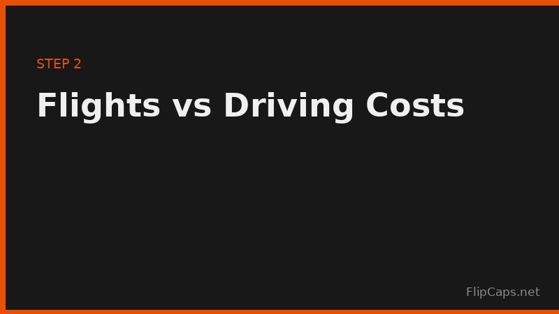 Comparing the real cost of flights versus driving for a trip, including fuel and tolls