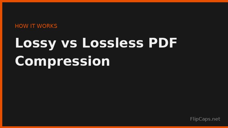 Diagram explaining lossy versus lossless PDF compression
