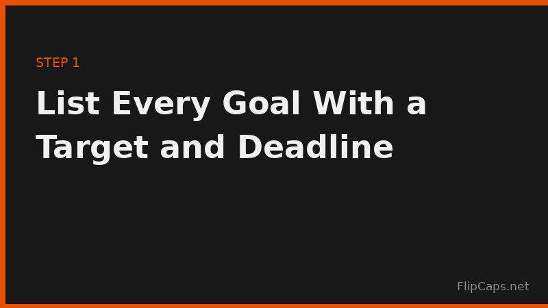 Writing down savings goals with specific dollar targets and deadline dates