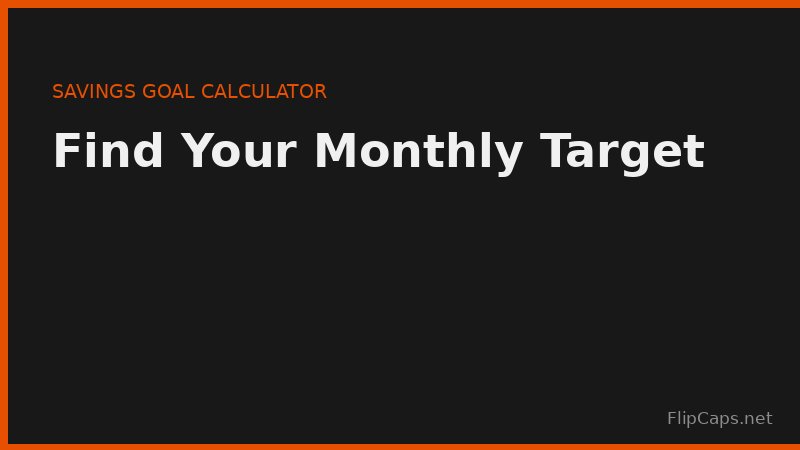 Calculating the monthly savings amount needed to reach a financial goal by a deadline