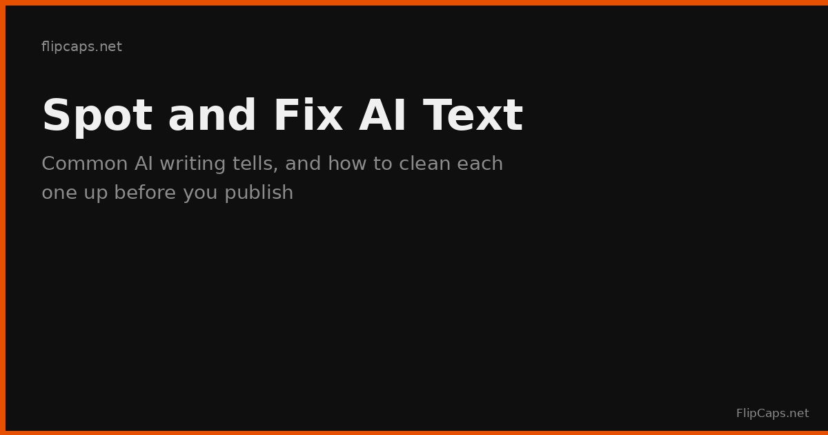 How to spot AI-generated text and clean it up before publishing, with editing tips for writers