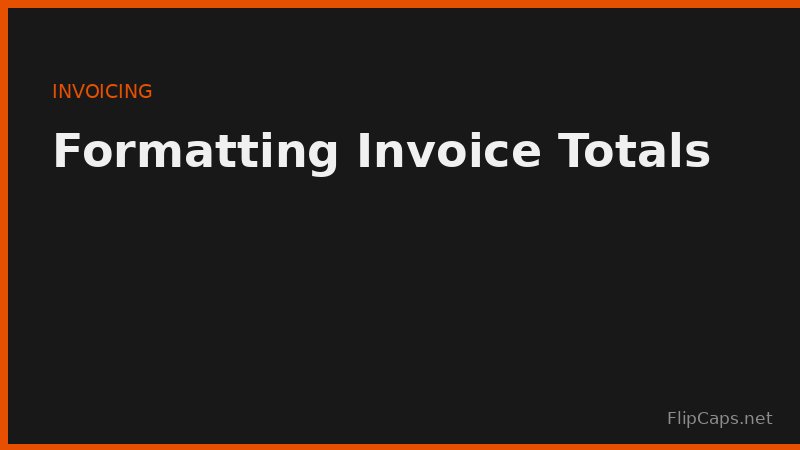 Formatting large numbers with commas for clear, readable invoices