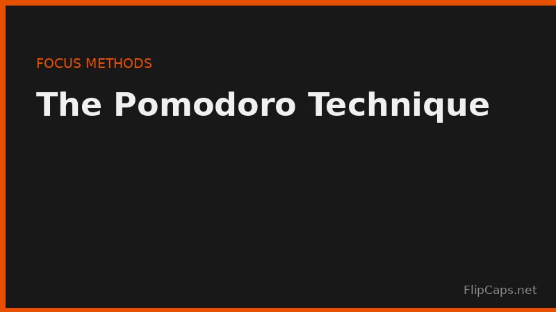 The Pomodoro Technique using a countdown timer for focused work sessions