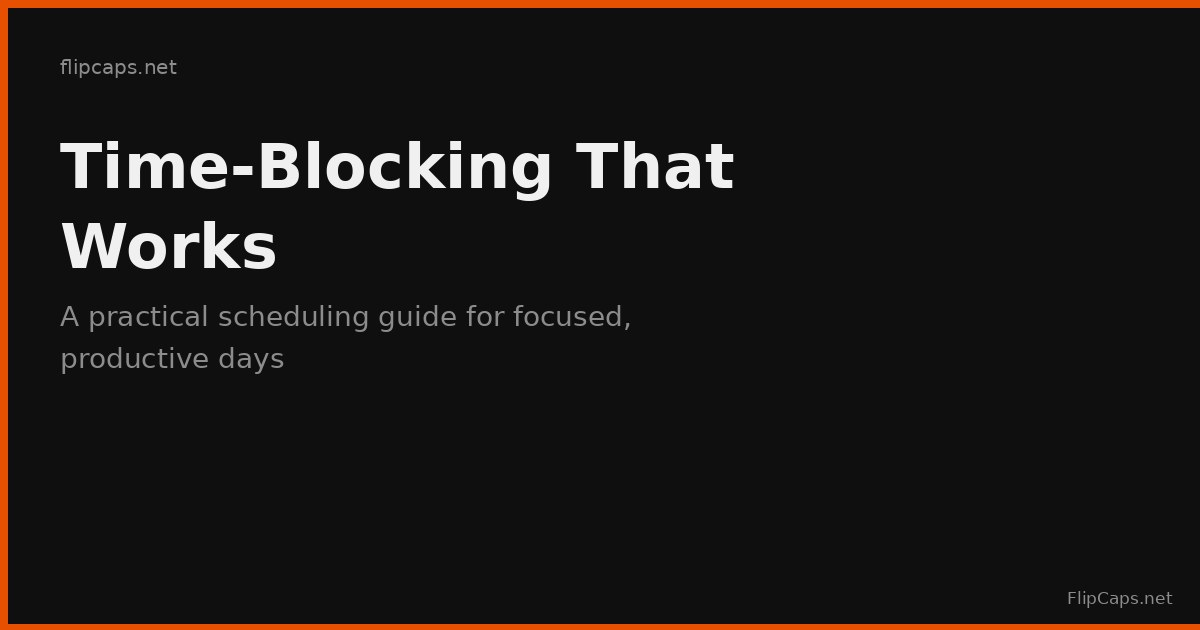 Time-blocking calendar planning guide for productive, focused workdays