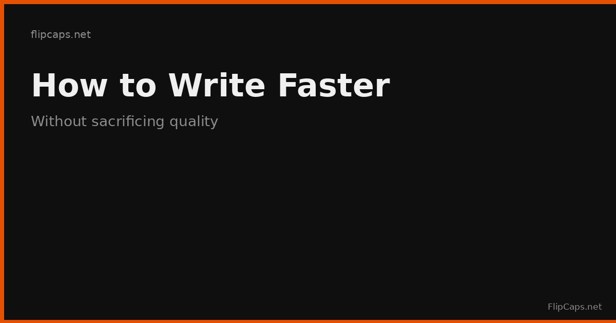 Illustration representing how to write faster without sacrificing quality through a better drafting and editing workflow