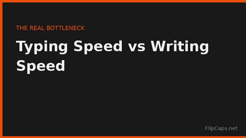 Comparison illustration showing the difference between typing speed and overall writing speed