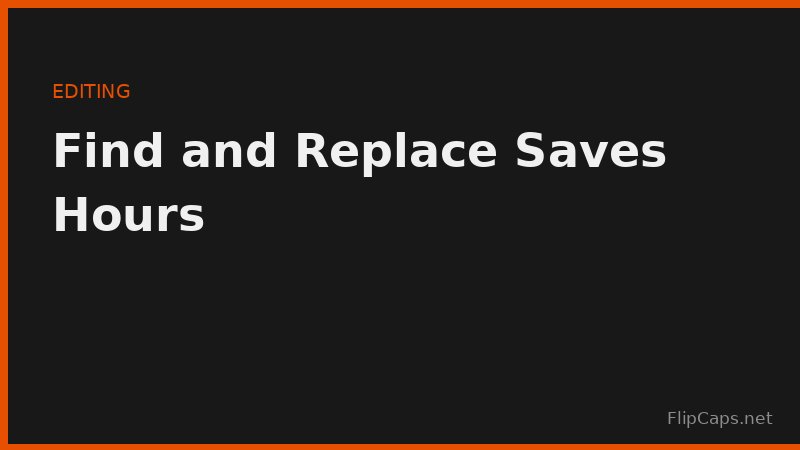 Using find and replace to edit text faster