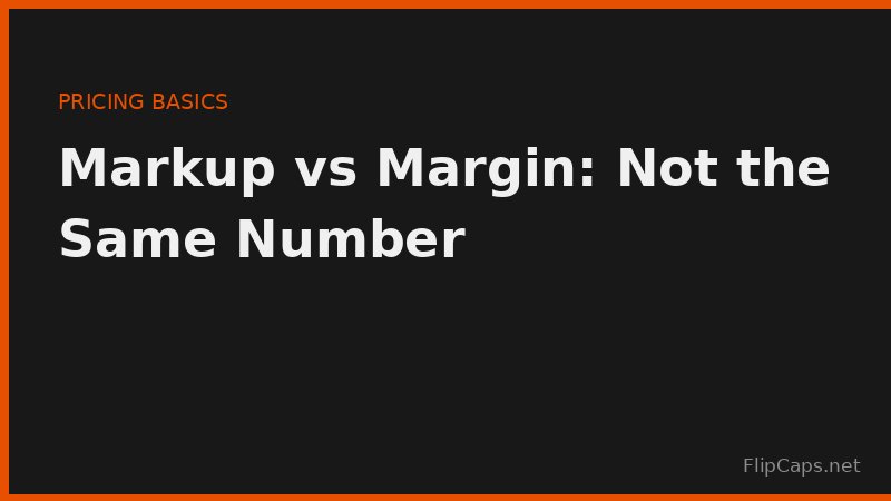 Side by side comparison showing how markup and margin produce different percentages from the same numbers