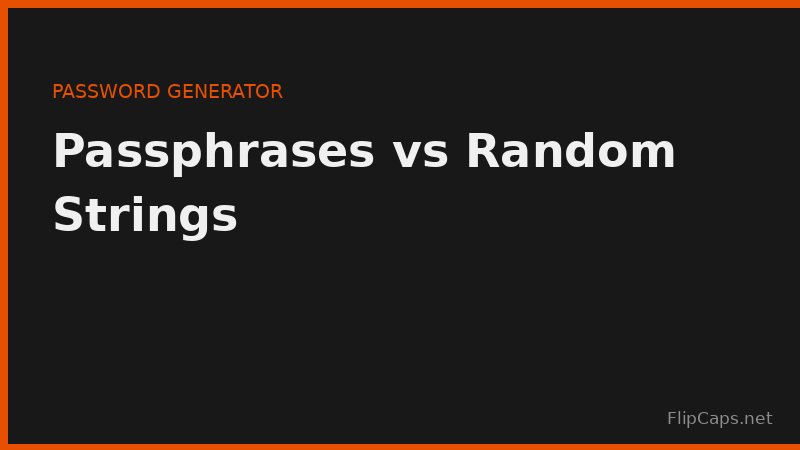 Comparison of passphrase style and random character style passwords side by side