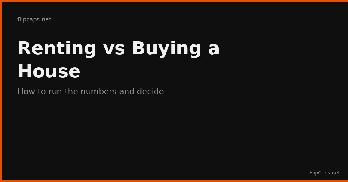 Renting vs buying a house - how to run the numbers and find your break-even point