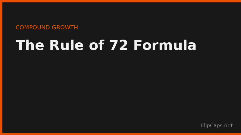 The Rule of 72 formula for estimating how many years it takes money to double at a given interest rate