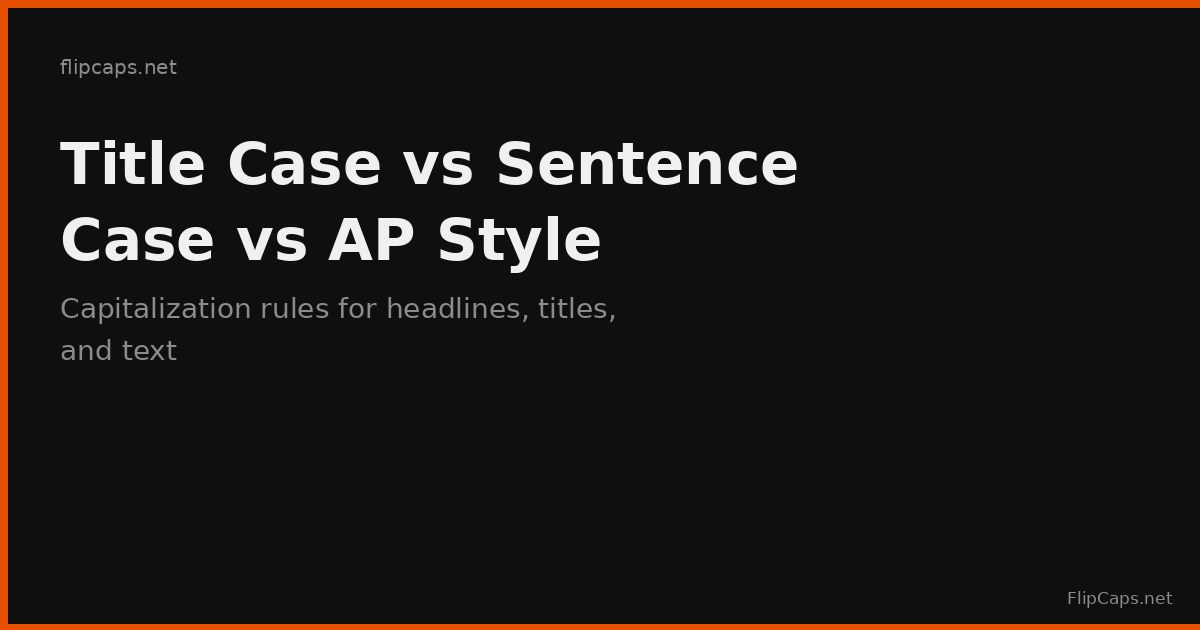 Comparing title case, sentence case, and AP style capitalization for headlines and titles