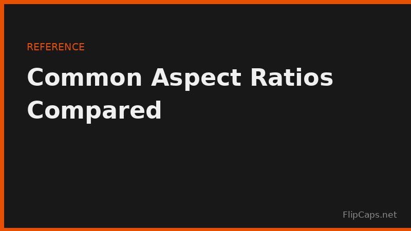 Comparison chart of common aspect ratios including 16:9, 4:3, 1:1, and 9:16