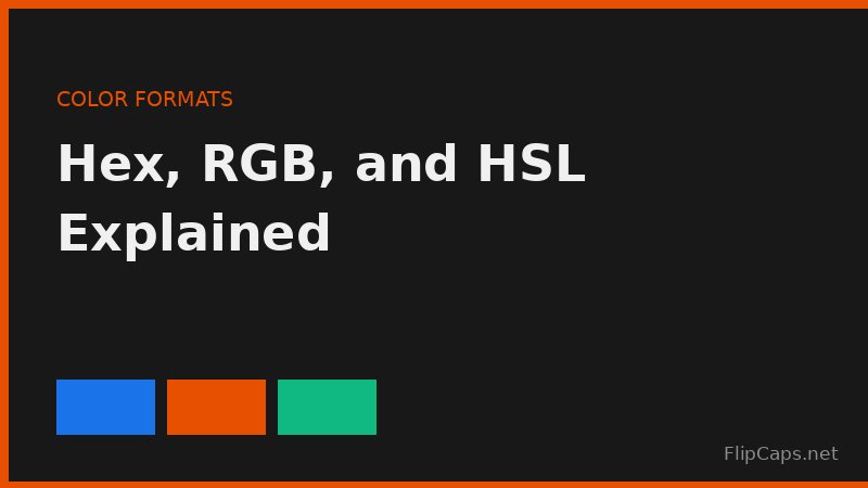 Converting between hex, RGB, and HSL color code formats