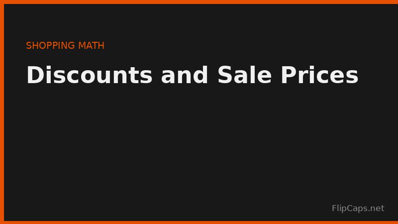How to calculate discount and sale price using percentages