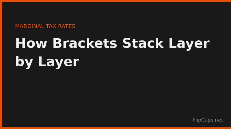 Visualization of marginal tax brackets stacking layer by layer as income increases