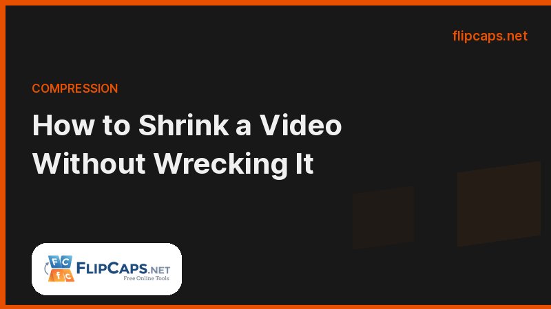 How to compress a video file and reduce size while keeping visible quality intact
