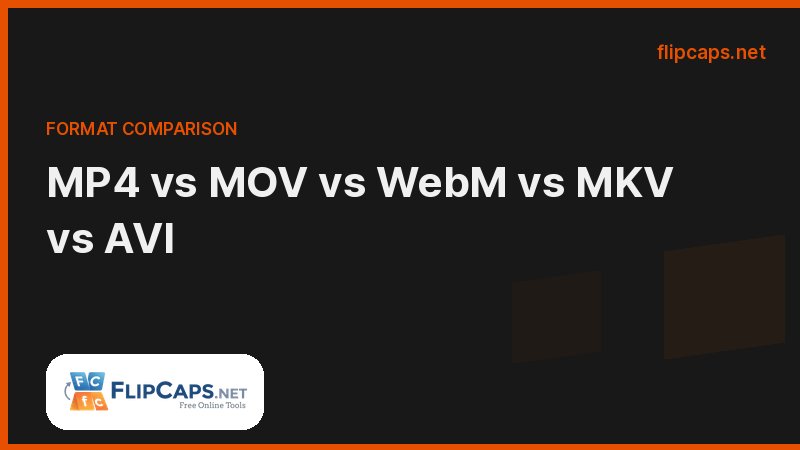 Comparison of MP4, MOV, WebM, MKV, and AVI video container formats and their best uses