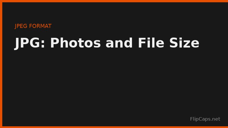 JPG format compression for photographs balancing quality and file size